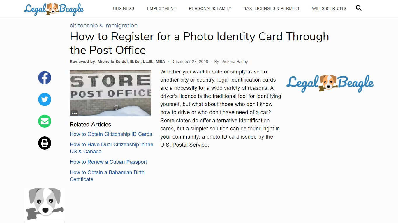 How to Register for a Photo Identity Card Through the Post Office